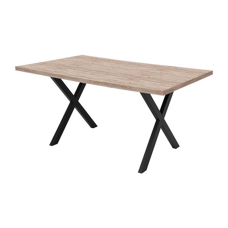 Τραπέζι Τραπεζαρίας Alfa Fylliana Grey Oak Επιφάνεια - Μαύρη Βάση 140x90x75εκ