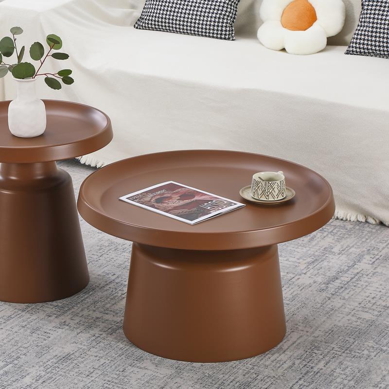 Τραπεζάκι σαλονιού Ginoze μέταλλο σε καφέ απόχρωση Φ70x42,5εκ