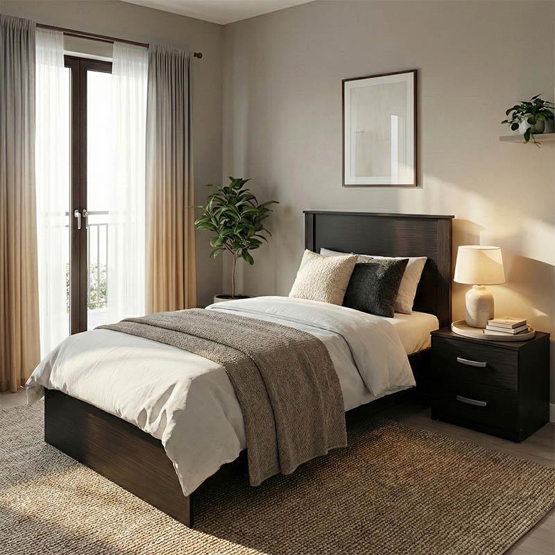 Σετ Κρεβατοκάμαρας 2τεμ Athos Wenge με Κρεβάτι 90x190εκ