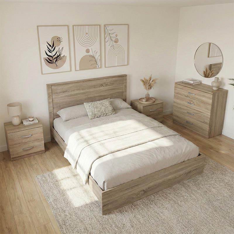 Σετ Κρεβατοκάμαρας 4τεμ Athos Sonoma με Κρεβάτι 140x200εκ