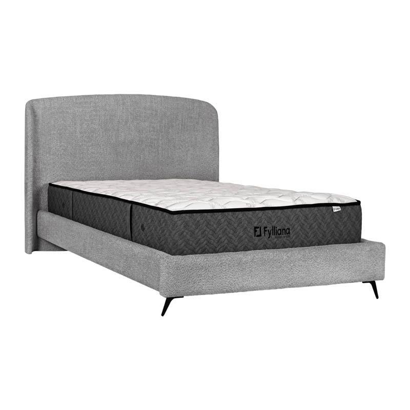 Επενδυμένο Κρεβάτι Bavaria Fylliana Διπλό Ανθρακί χρώμα 160x200εκ.