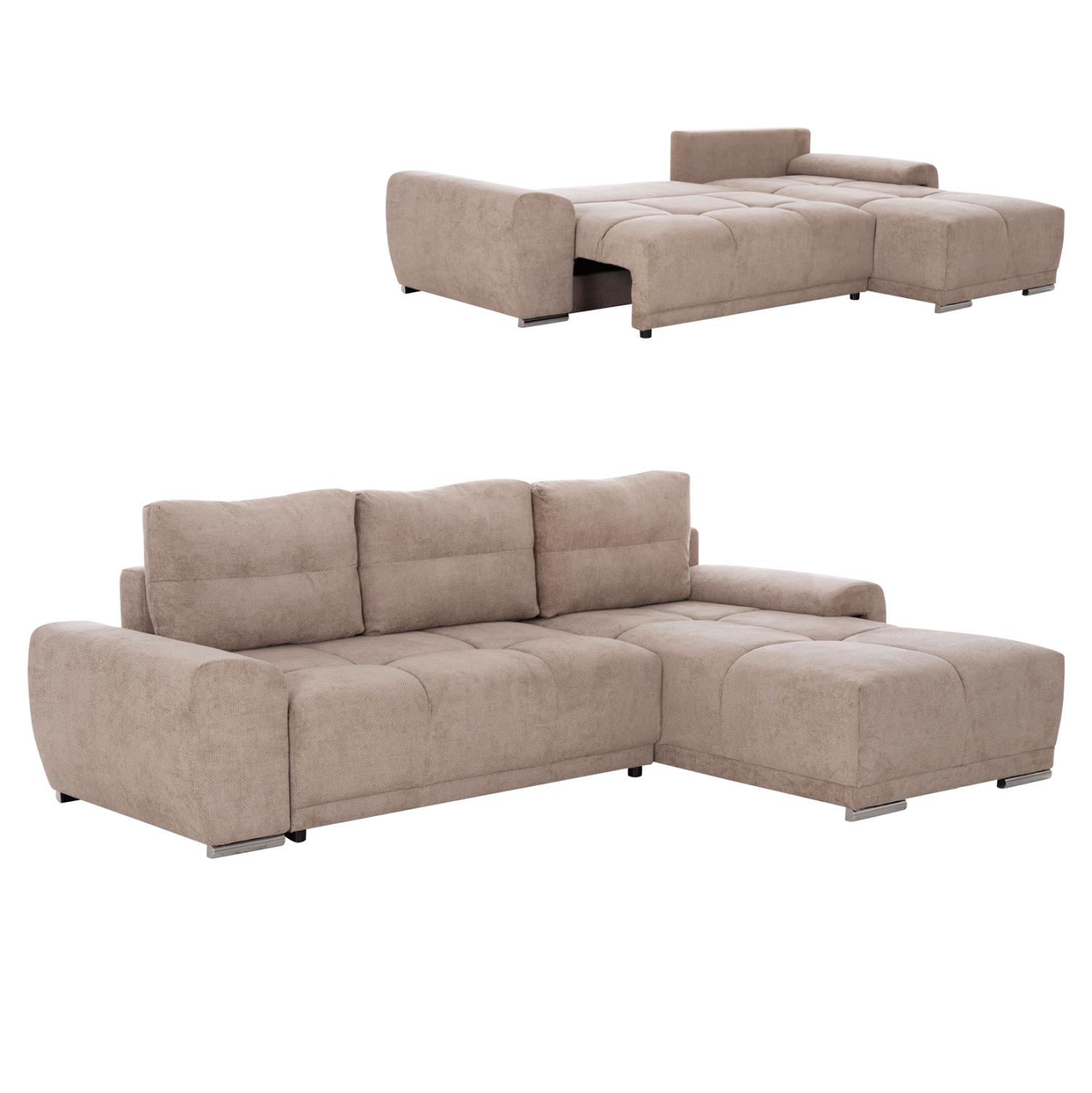 Γωνιακός Καναπές - Κρεβάτι COMFYRA Δεξιά Γωνία με Μπέζ Ύφασμα 270x181x75Υεκ Γωνιακός Καναπές - Κρεβάτι COMFYRA Δεξιά Γωνία με Μπέζ Ύφασμα 270x181x75Υεκ