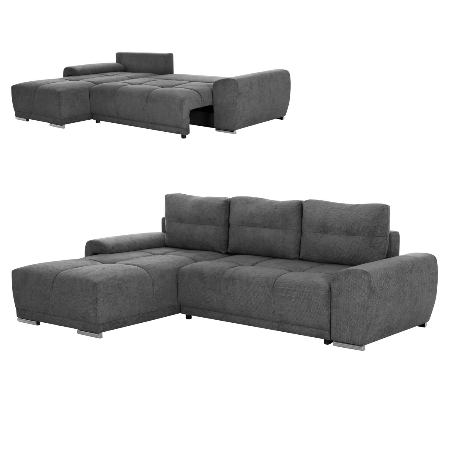 Γωνιακός Καναπές - Κρεβάτι COMFYRA Αριστερή Γωνία με Γκρί Ύφασμα 270x181x75Υεκ.