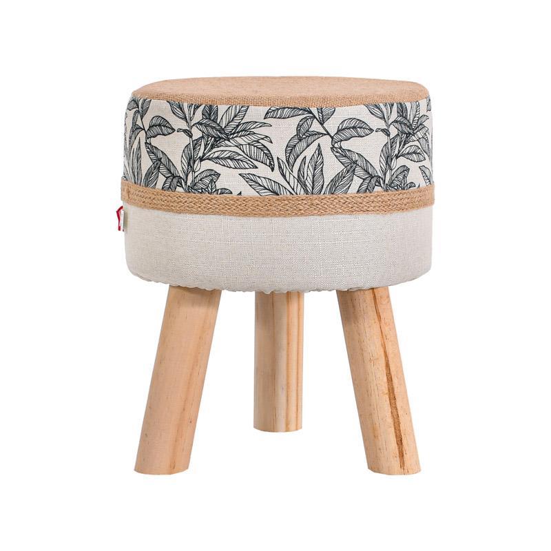 Σκαμπό Opulent FL530 Fylliana Μπέζ - Μαύρο χρώμα 28x34εκ