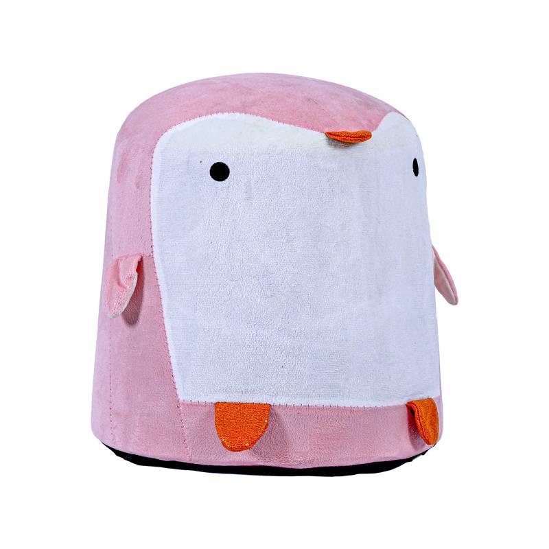 Σκαμπό Υφασμάτινο Πιγκουίνος Fylliana Λευκό - Ρόζ χρώμα 28x30εκ