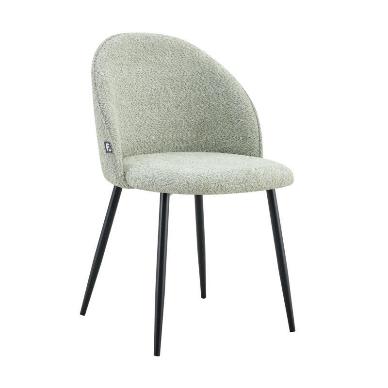 Καρέκλα Τραπεζαρίας Lily Fylliana Mint Ύφασμα με Μαύρο Μεταλλικό πόδι 52x52x81εκ