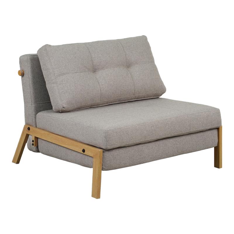 Πολυθρόνα - κρεβάτι Fancy ύφασμα σε μπεζ απόχρωση με φυσικό πόδι 95x98x70εκ