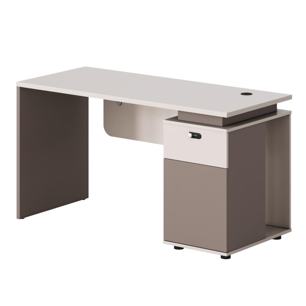 Γραφείο C18274R NEWLINE με Δεξί Ντουλάπι Μελαμίνη σε Εκρού - Ανοιχτό Καφέ 120x60x75Υεκ.