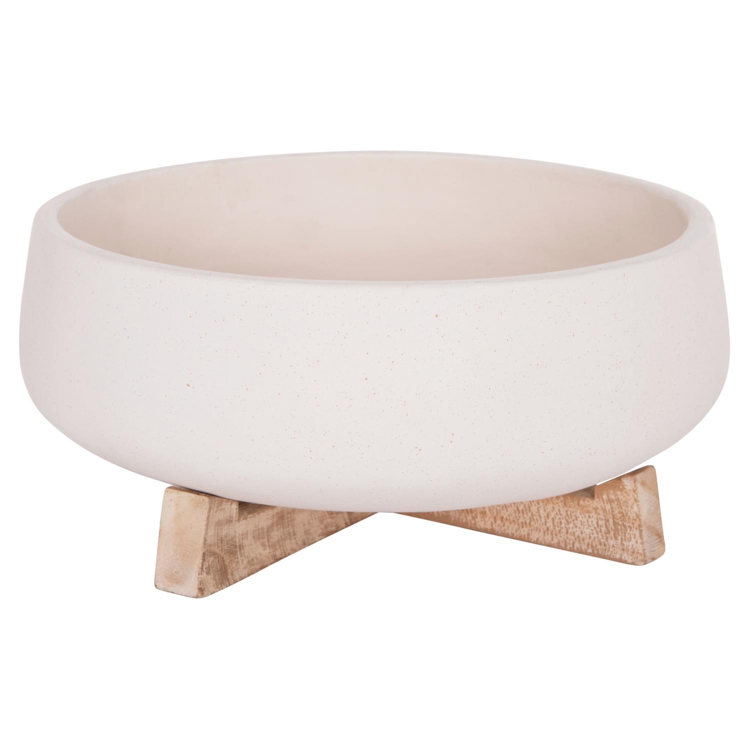 Γλάστρα Εσωτερικού χώρου FRELLO C4674.02M Λευκό Fiber Cement - Teak Βάση 27x26,5x12Υεκ.