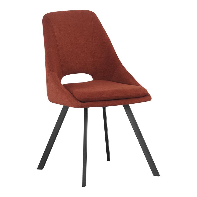 Καρέκλα Initiate terracotta ύφασμα-πόδι μαύρο μέταλλο 48x57x85εκ