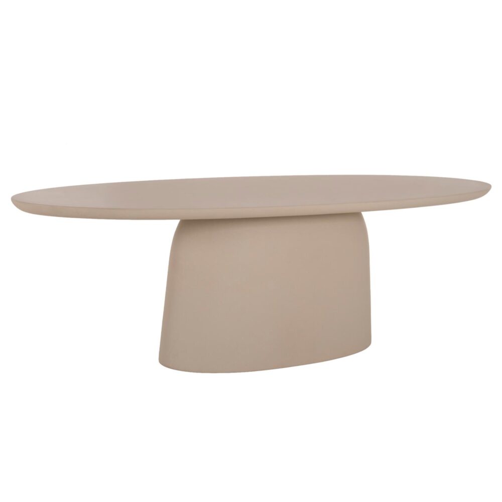 Τραπεζάκι Σαλονιού BRECCAN C6594.02 Οβάλ Μπέζ Fiber Cement 130x70x40Υεκ