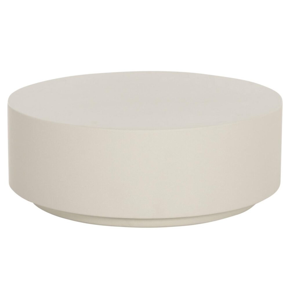 Τραπέζι Μέσης Κήπου KYOKO C6579.02 Στρόγγυλο Μπέζ Fiber Cement Φ90x34Υεκ.