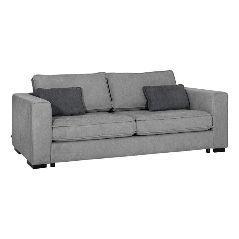 Καναπές Huelva Τριθέσιος με Γκρί ύφασμα 231x93x86εκ