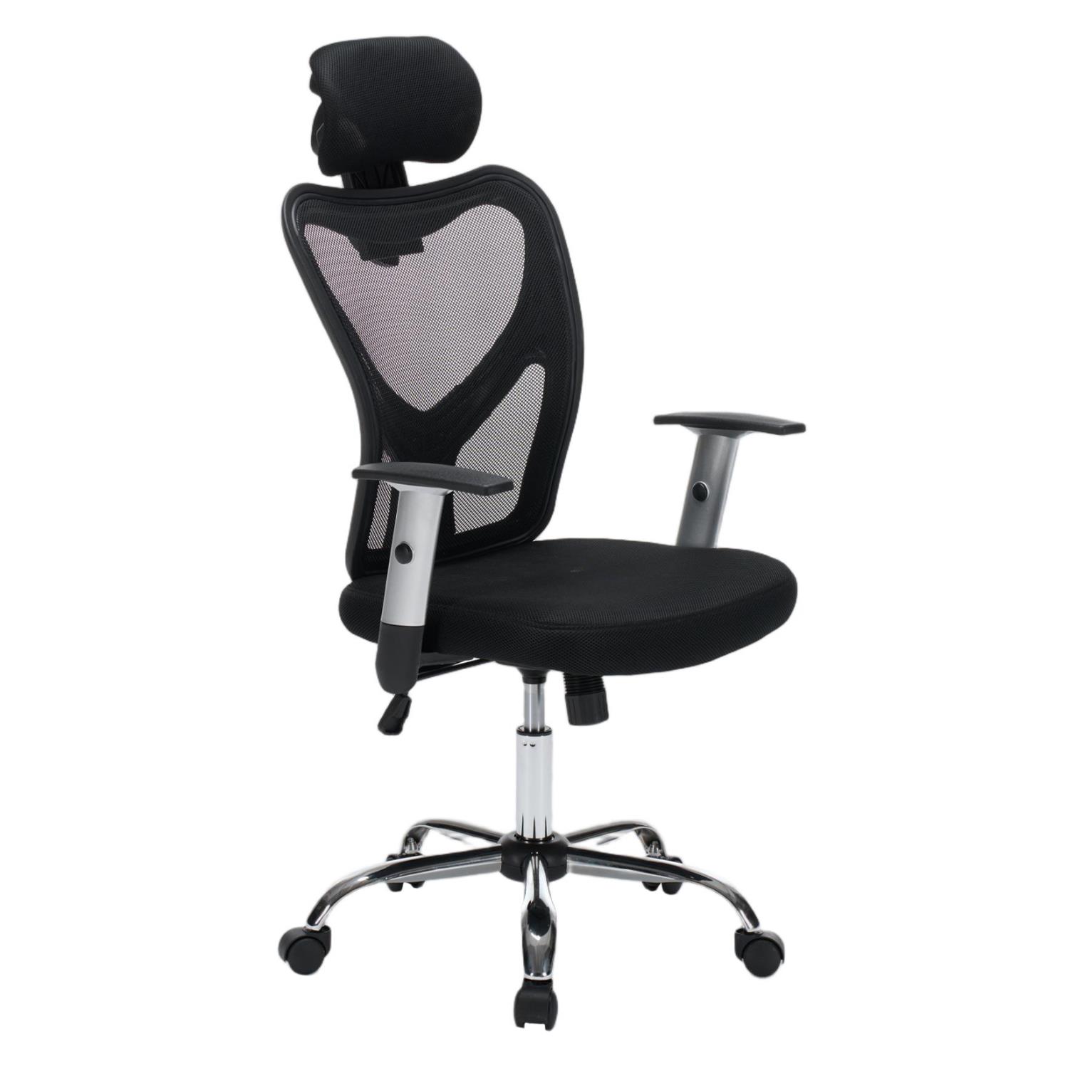 Καρέκλα Γραφείου CUORE με Μαύρο Μesh Ύφασμα και Μαύρο Σκελετό 63x61x125Υεκ