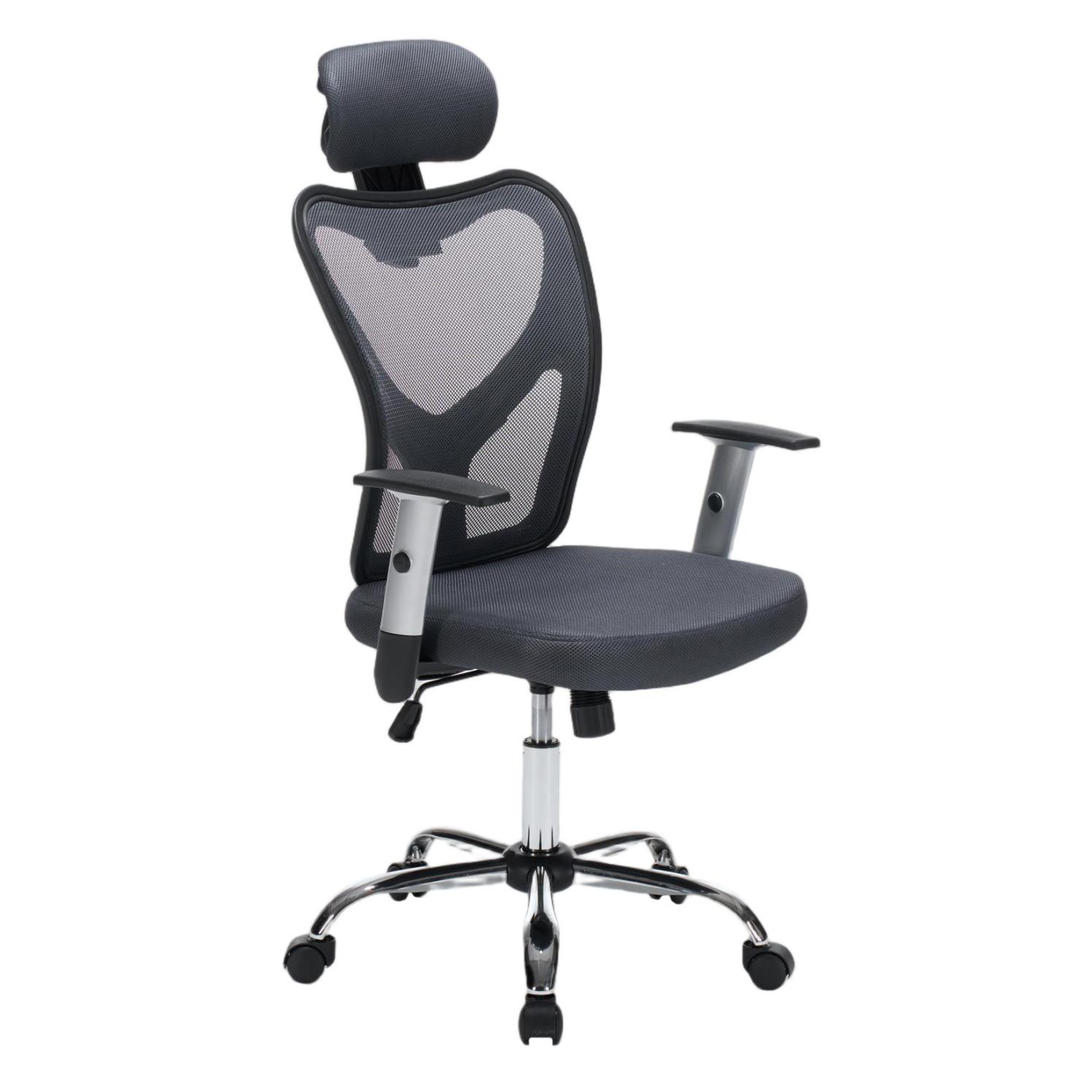 Καρέκλα Γραφείου CUORE με Γκρί Μesh Ύφασμα και Μαύρο Σκελετό 63x61x125Υεκ