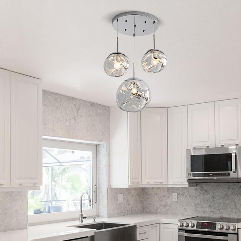 Φωτιστικό οροφής Dolcie μέταλλο ασημί Φ20x100εκ