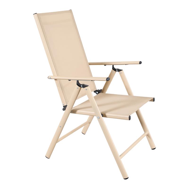 Καρέκλα Πολυθρόνα Candor σαμπανί μέταλλο - textilene σε καφέ απόχρωση 51.5x63.5x107εκ