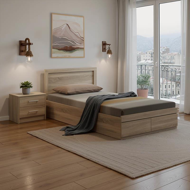 Σετ Κρεβατοκάμαρας 2τεμ Olympus Sonoma με Κρεβάτι 120x200εκ