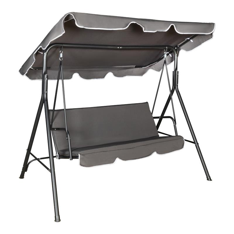 Κούνια κήπου Globo μέταλλο μαύρο-ύφασμα σε ανθρακί απόχρωση 170x110x153εκ