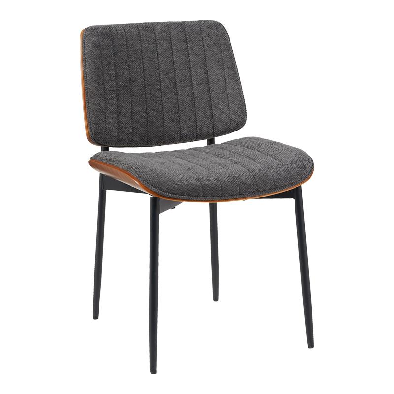 Καρέκλα Kathy γκρι ύφασμα-καρυδί μεταλλικό πόδι 51x58x81εκ