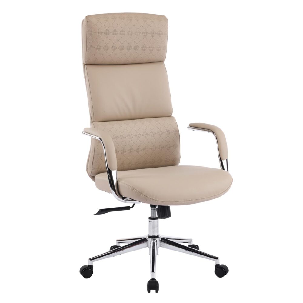 Καρέκλα Γραφείου MEITE C18353.02 Μπέζ PU - Βάση Χρωμίου 66x71x127Υεκ.