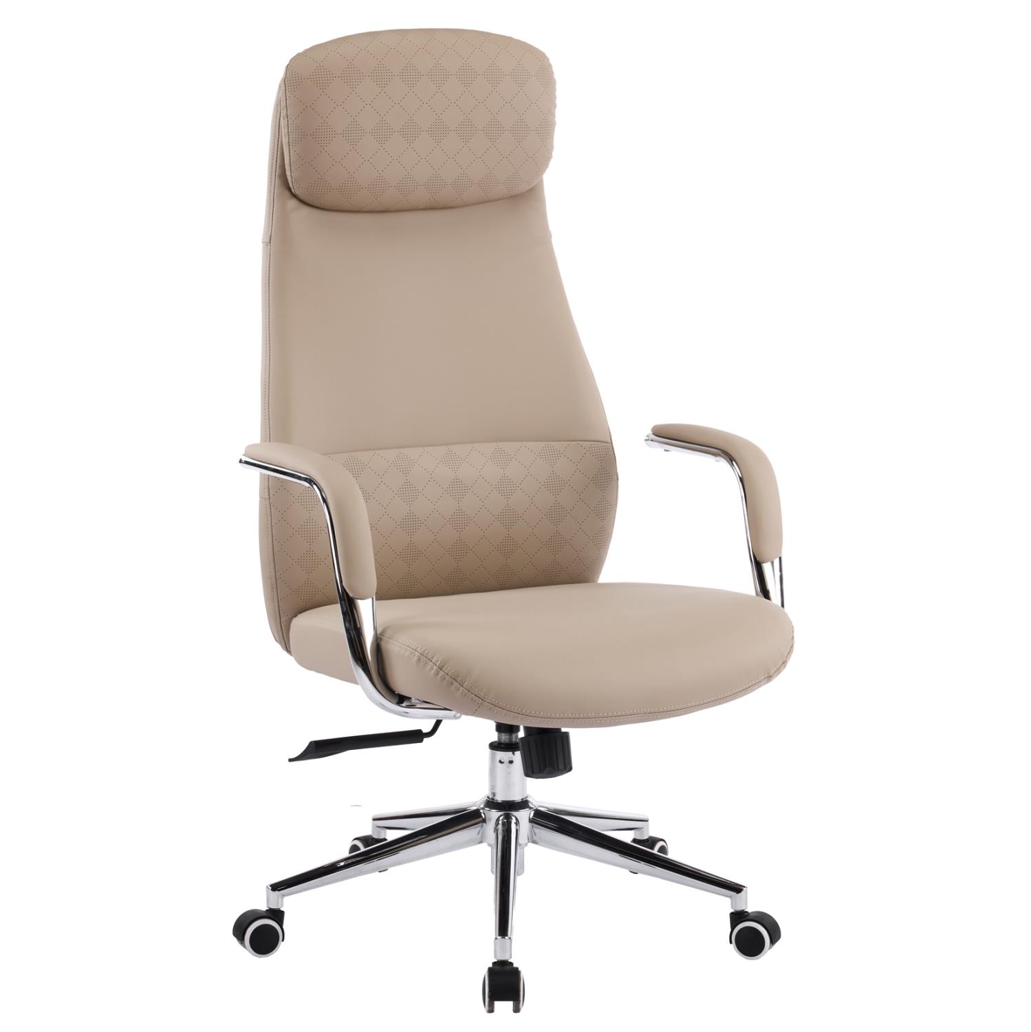 Καρέκλα Γραφείου SONTY C18354.02 Μπέζ PU - Βάση Χρωμίου 67x68x125Υεκ.