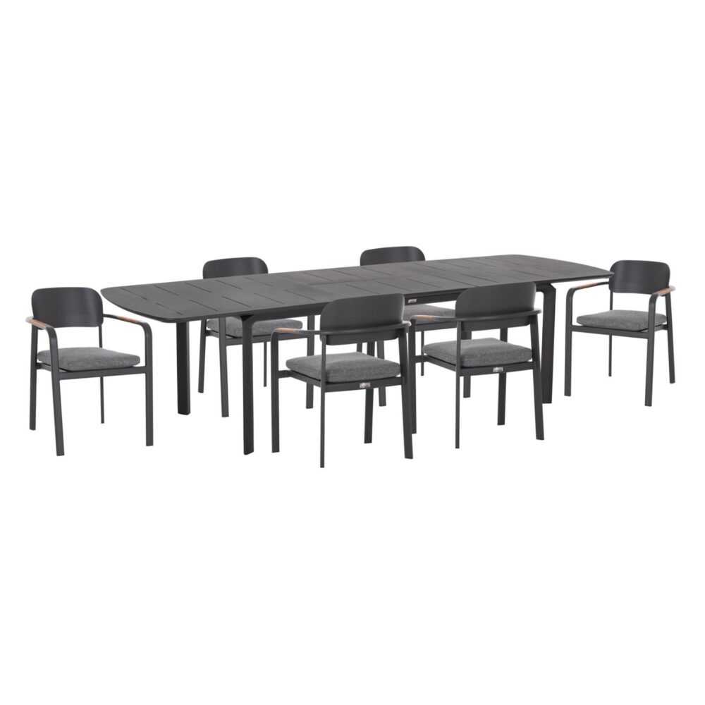 Σετ Τραπεζαρία κήπου ELARA C10726.01 6θέσεων Γκρί Αλουμίνιο - Επεκτεινόμενο Τραπέζι