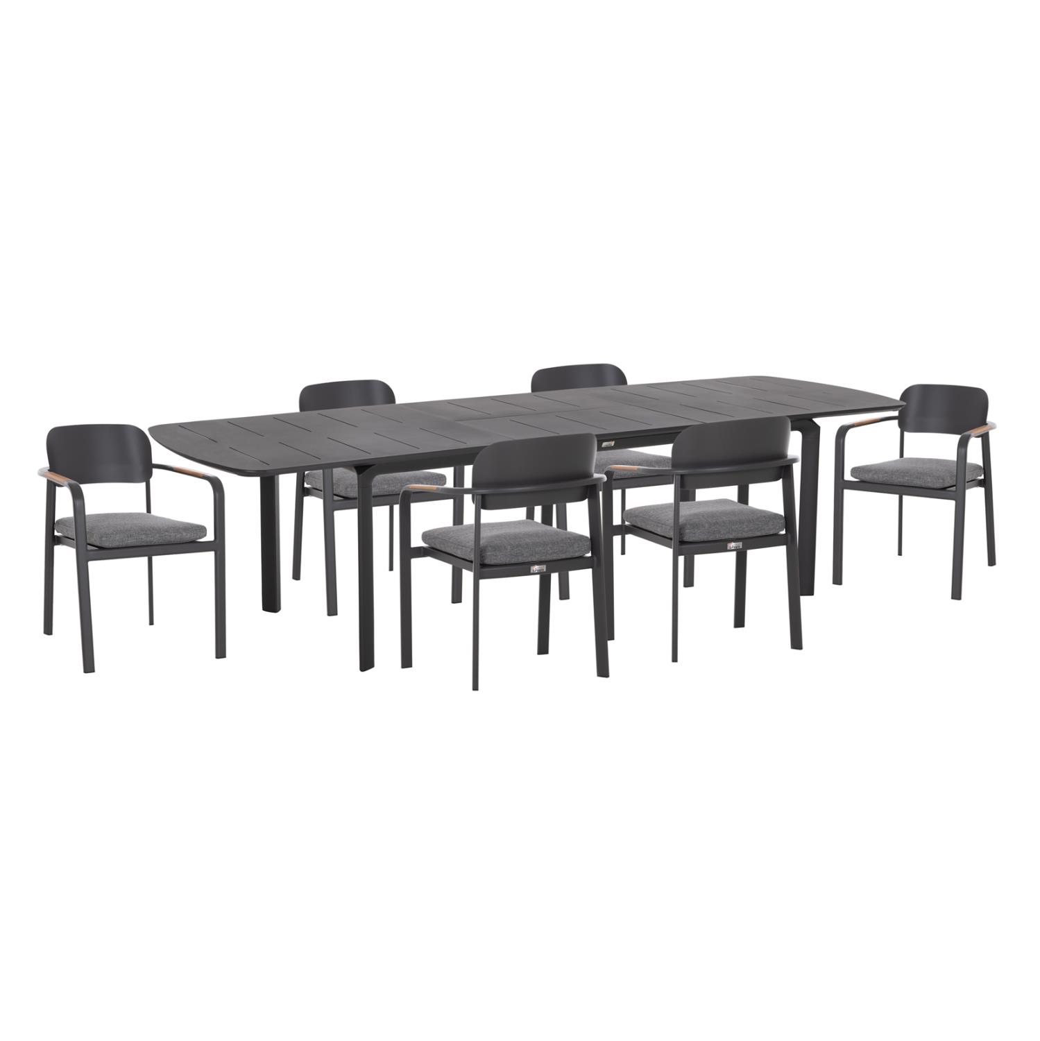 Σετ Τραπεζαρία κήπου ELARA C10726.01 6θέσεων Γκρί Αλουμίνιο - Επεκτεινόμενο Τραπέζι