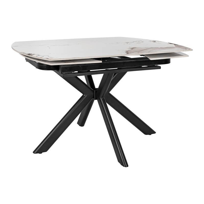 Τραπέζι Επεκτεινόμενο Armonia Fylliana Λευκή Κεραμική Επιφάνεια και Μεταλλικά πόδια 120-180x90x75εκ