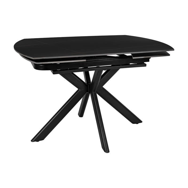Τραπέζι Επεκτεινόμενο Armonia Fylliana Μαύρη Κεραμική Επιφάνεια και Μεταλλικά πόδια 120-180x90x75εκ.
