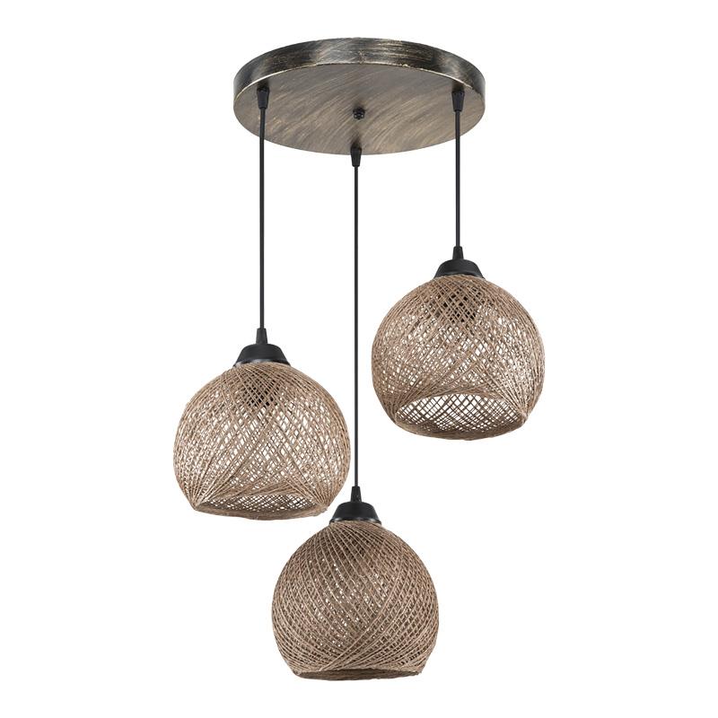 Φωτιστικό οροφής τρίφωτο PWL-1121 Ε27 καφέ Φ40x75εκ