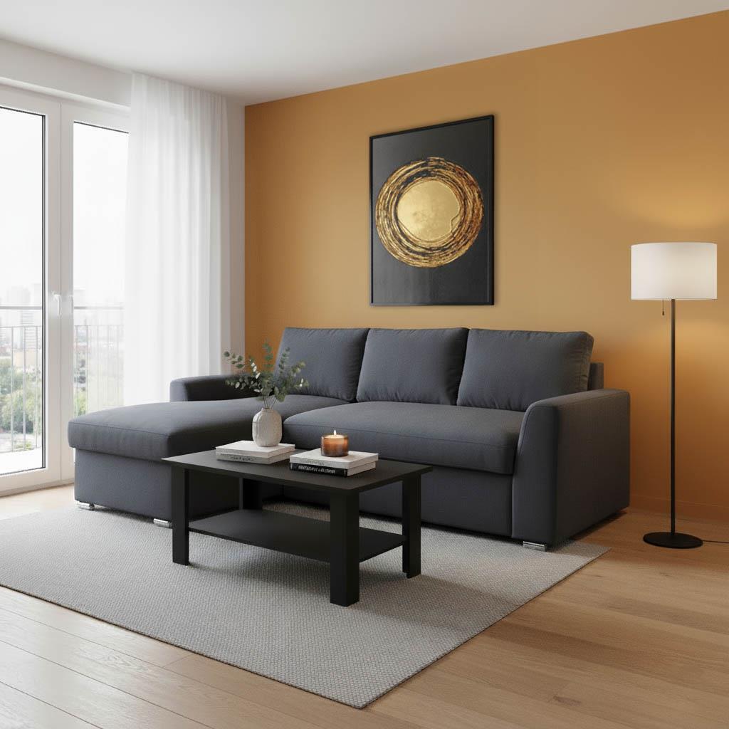 Γωνιακός καναπές-κρεβάτι δεξιά γωνία Belle ανθρακί 236x164x88εκ