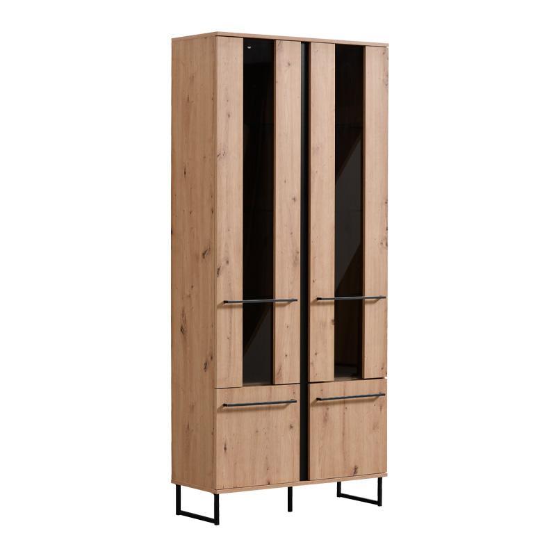 Βιτρίνα Sardinia 2K VS2 Artisan Oak - Μαύρο 84.5x35x193.5 εκ.