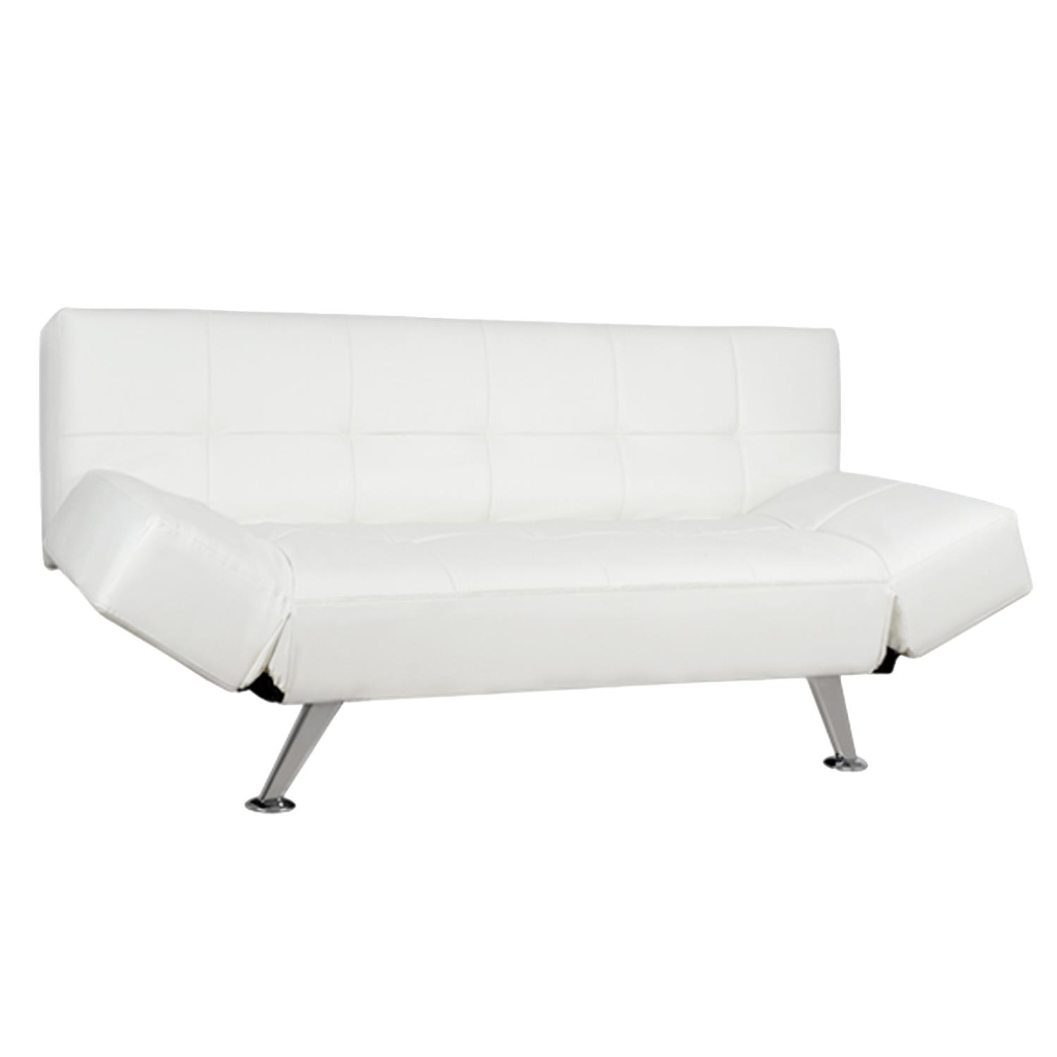 Καναπές - Κρεβάτι Thom με Αναδιπλούμενα μπράτσα PU Λευκό 189x93x82 εκ.