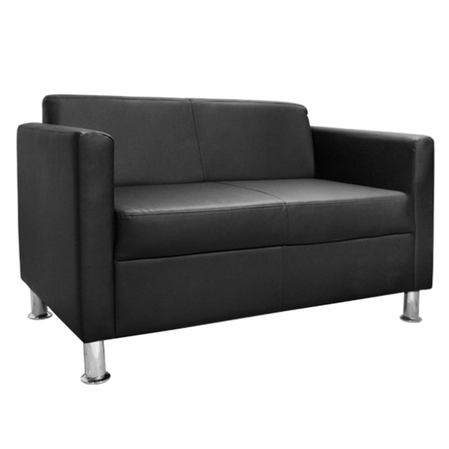 Καναπές Διθέσιος CUBO C3033.02 PU Μαύρο 120x71x73 εκ.