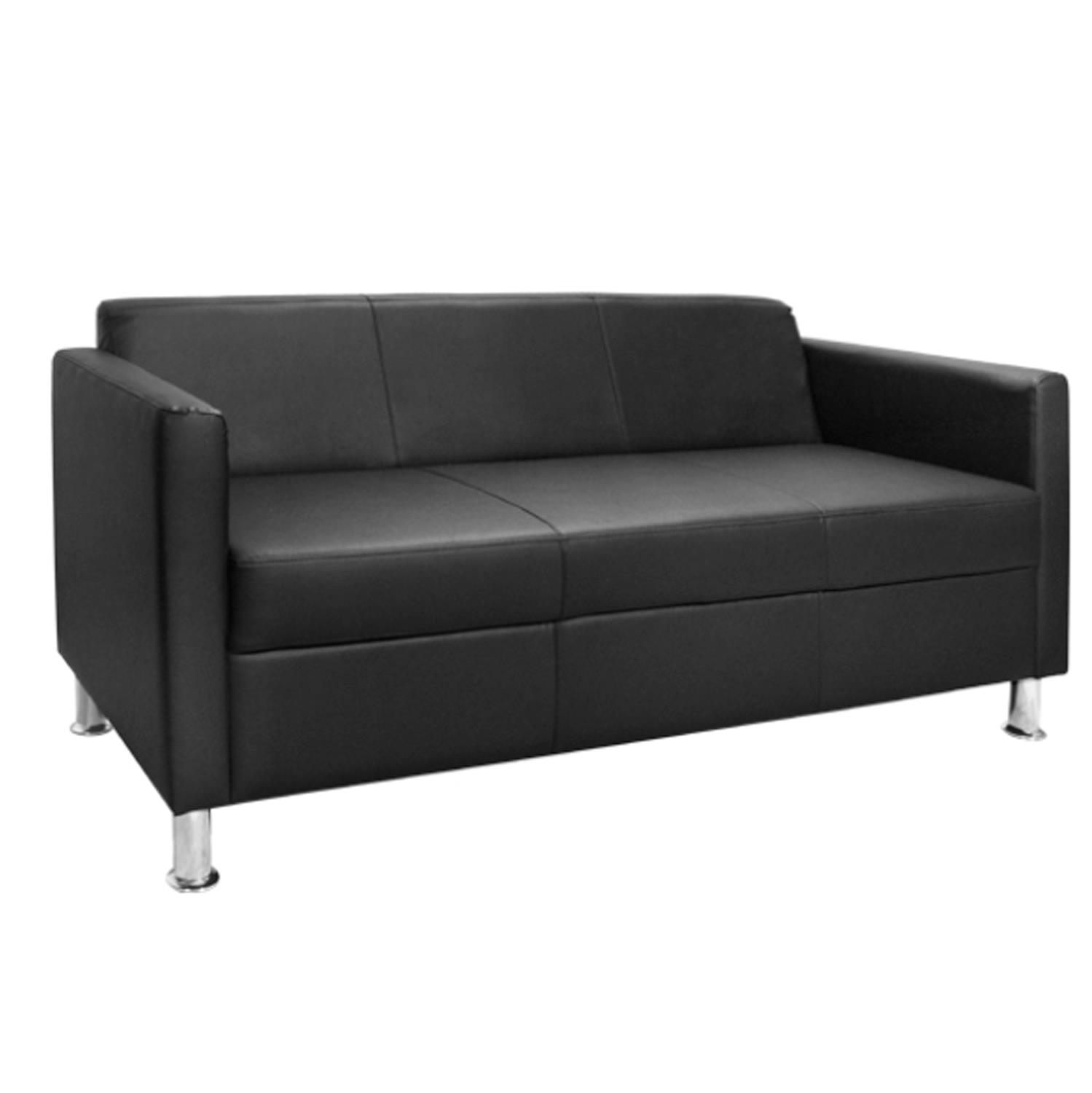 Καναπές Τριθέσιος CUBO με PU Μαύρο 173x71x73Υ εκ.