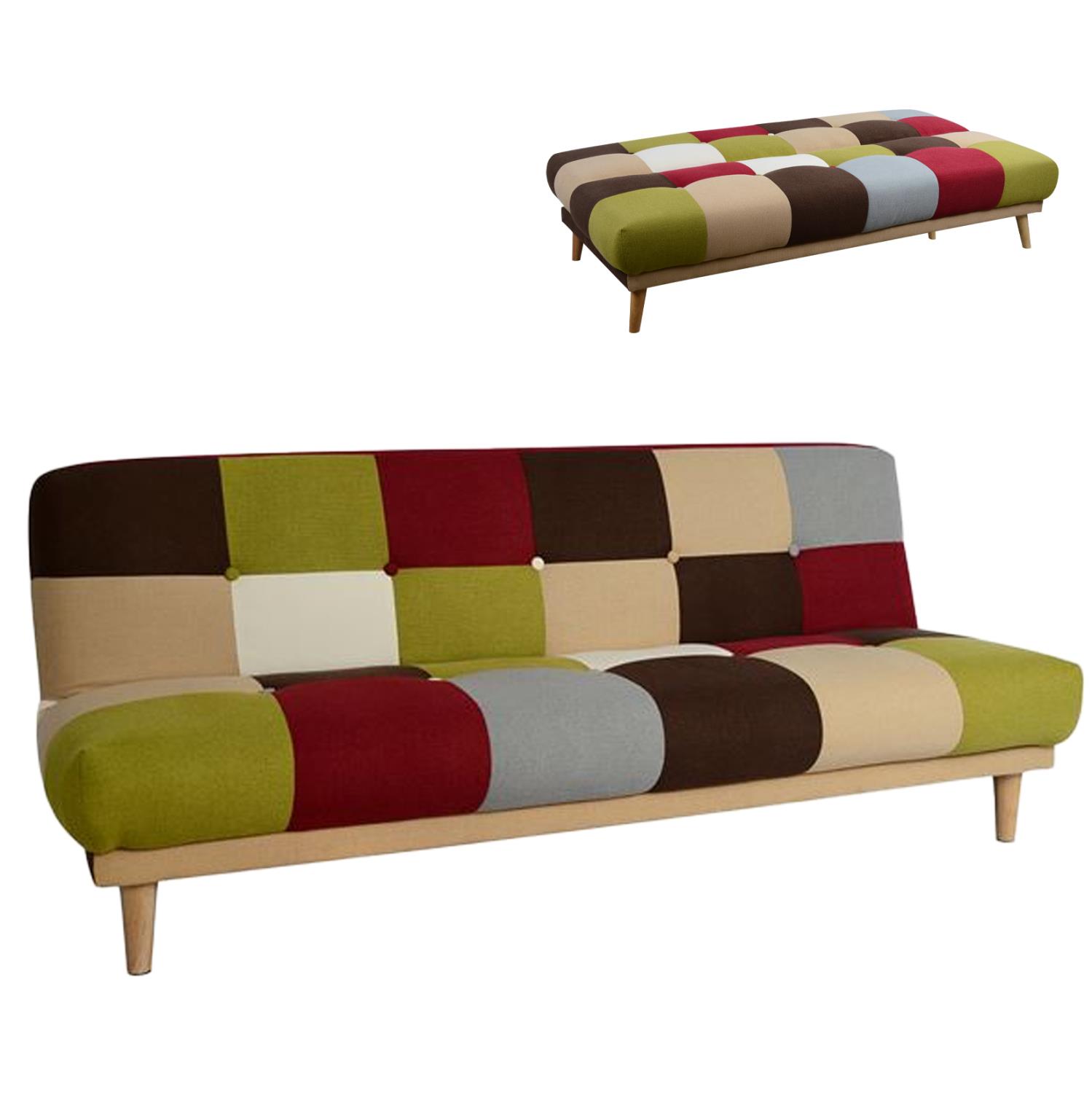 Καναπές - Κρεβάτι Leonardo 3θέσιος Πολύχρωμος 180x80x75Υ εκ.