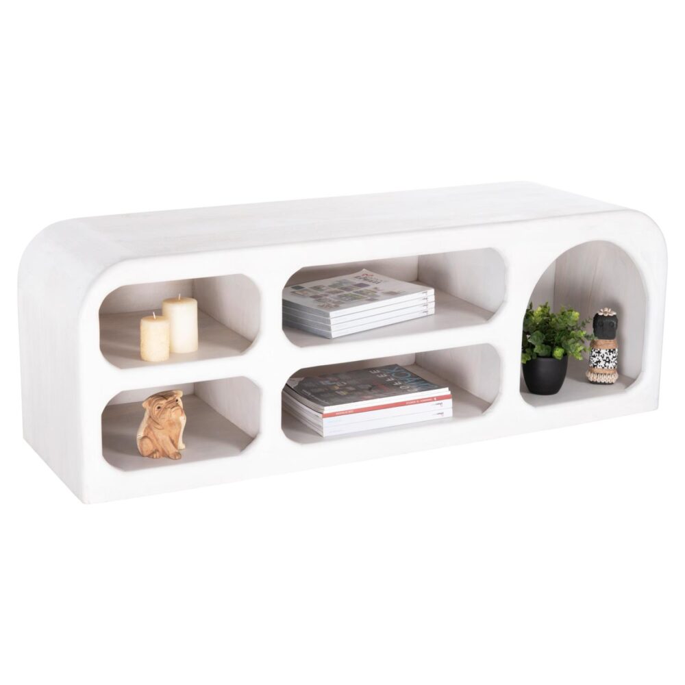 Έπιπλο τηλεόρασης Handyr Μασίφ Ξύλο Mango σε Λευκό 130x40x45Yεκ. Έπιπλο τηλεόρασης Handyr Μασίφ Ξύλο Mango σε Λευκό 130x40x45Yεκ.