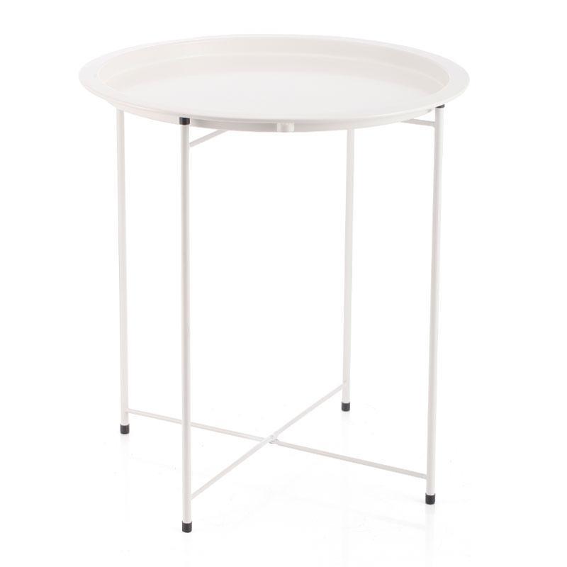 Τραπεζάκι Σαλονιού Στρόγγυλο WR Fylliana Λευκό 47x50 εκ.