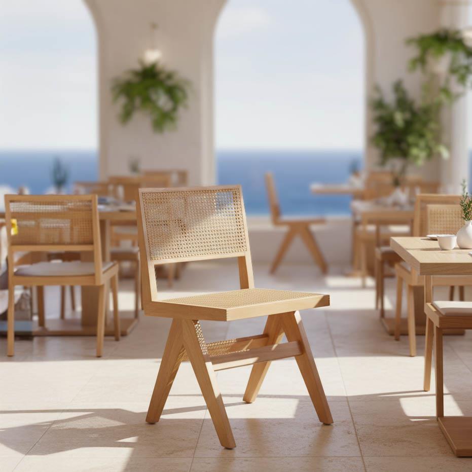 Καρέκλα Winslow φυσικό rubberwood 45x56x82εκ