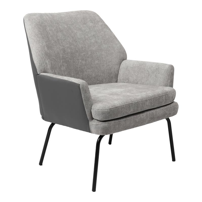 Πολυθρόνα Kieran ύφασμα γκρι - πόδι μαύρο 77x69x82.5εκ