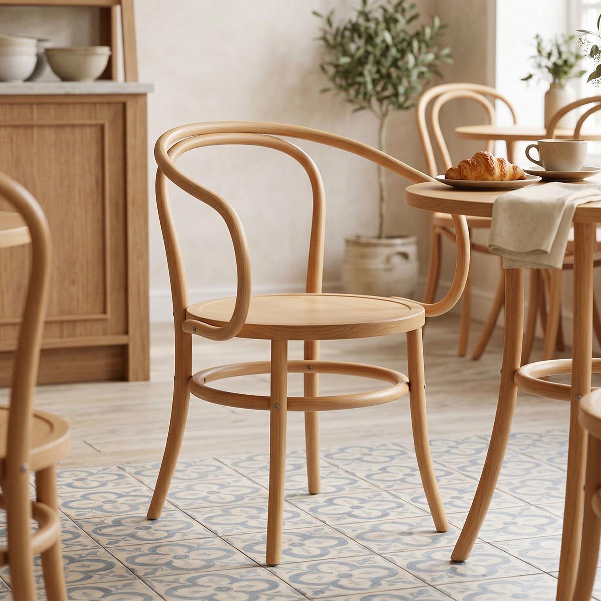 Καρέκλα - Πολυθρόνα Verfie φυσικό ξύλο οξιάς 55x50x83εκ