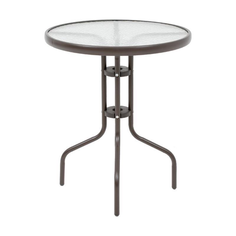 Τραπέζι 001 Fylliana Στρογγυλό Καφέ Φ60x70 εκ.