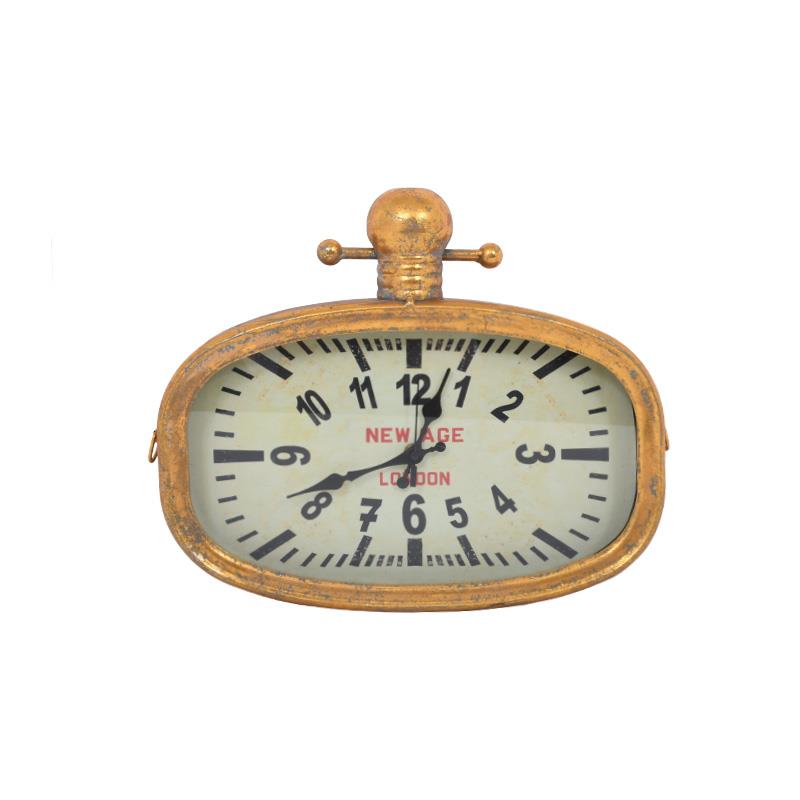 Επιτραπέζιο Ρολοϊ FL002 Fylliana Οβάλ σε Χρυσό χρώμα 35x6x41εκ.