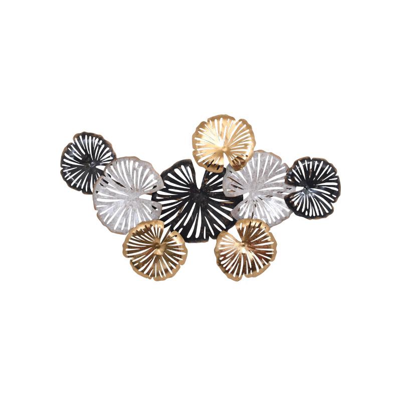 Μεταλλικό Διακοσμητικό Τοίχου FL608 Fylliana Χρυσό - Μπέζ - Γκρί 90x5x49.5 εκ.