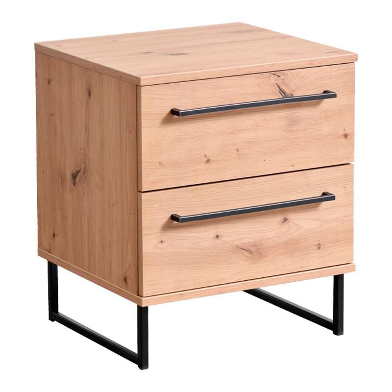 Κομοδίνο Sardinia NO2F Artisan Oak - Μαύρο 45.5x35x54 εκ.