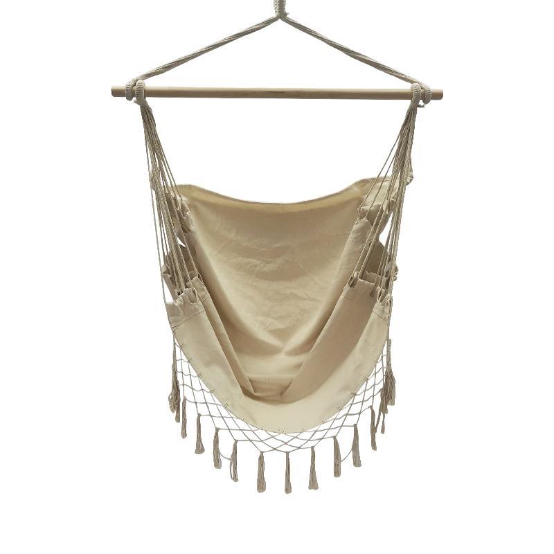 Κούνια κήπου - Αιώρα Tassel Fylliana Κρεμαστή Μπέζ 120x110 εκ.