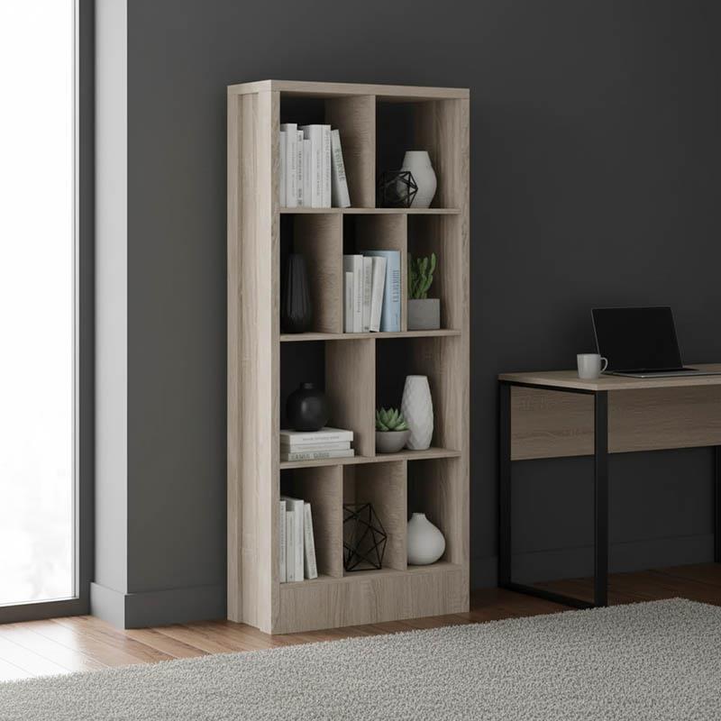 Βιβλιοθήκη Dividre sonoma oak μελαμίνης 80x30x181εκ