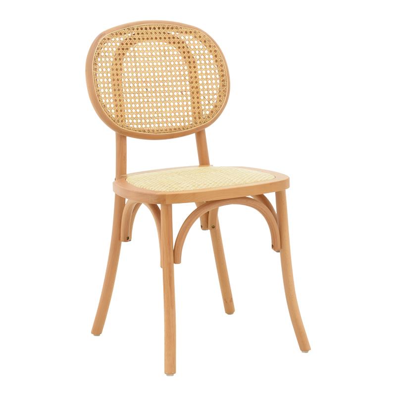 Καρέκλα Zoel ξύλο οξιάς και rattan σε φυσική απόχρωση 45x52x82εκ