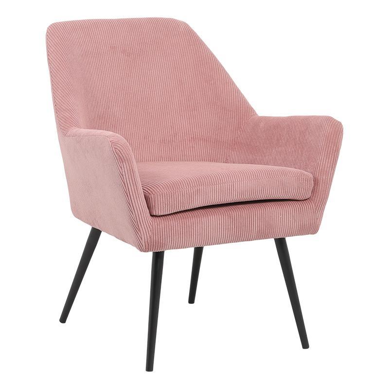 Πολυθρόνα Rochelle Fylliana Ρόζ με Μαύρα Μεταλλικά πόδια 65x66x76 εκ.
